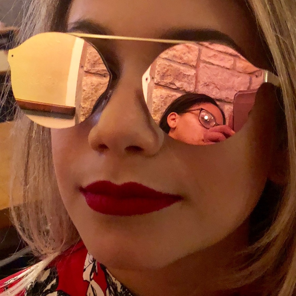 BRICKELL - Pink RIMLESS ROUND MIRRORED SUNGLASSES - Picture 8 of 8